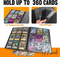 Carpeta de Cartas YuGiOh para TCG, Impermeable, Ecológica, Portátil, de 9 Bolsillos, con Cubierta de Plástico y Páginas de PP de Carga Lateral para Cartas Coleccionables
