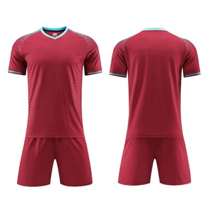 Ensemble de maillot de football à manches courtes pour hommes durable, uniforme de football pour adultes, maillot de football bleu pour garçon, nom personnalisé, numéro DIY - Product Image 1