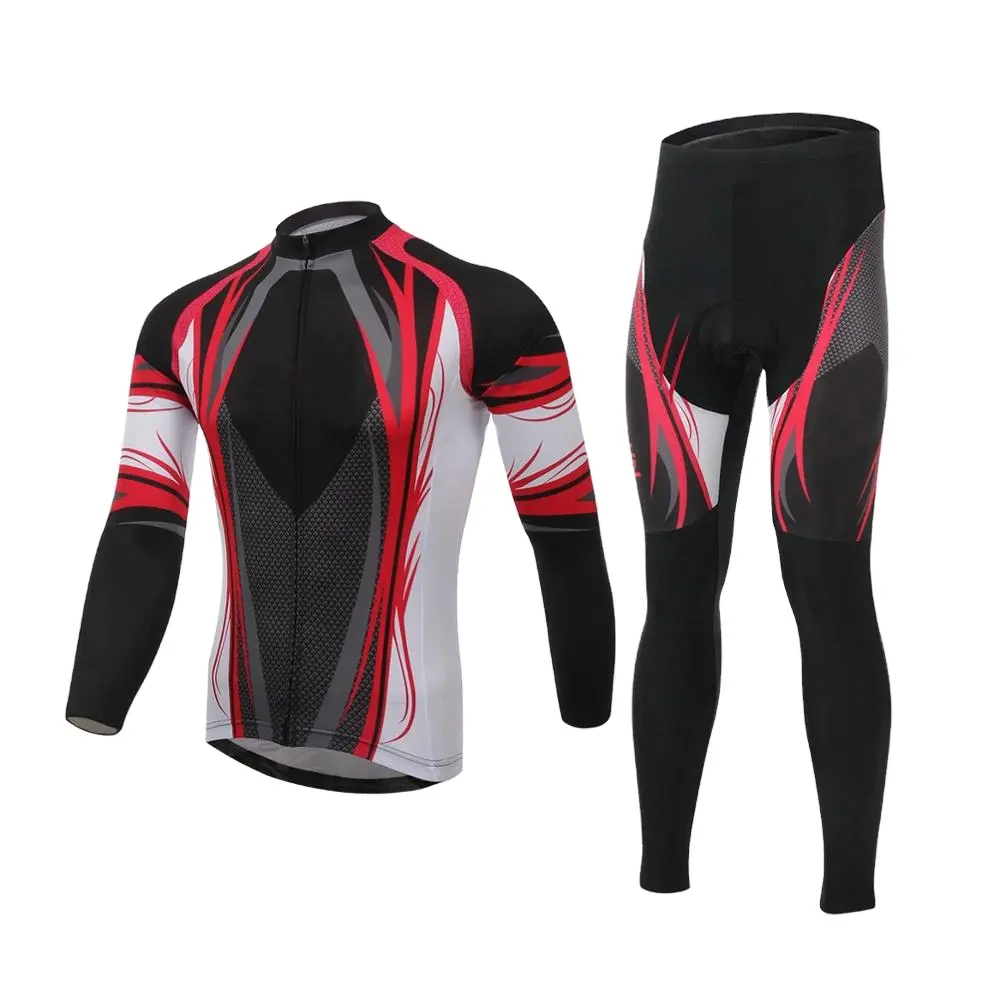 Custom Wholesale Boy 'S Bike Jersey Heren Fietsshirt Cycle Jersey Lange Mouwen Set High-End Stof Kleding