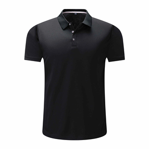 OEM Wholesale <b>Men's</b> Formal Business Style High Collar Regular Fit Short Sleeve Breathable Eco-Friendly Cotton Knitted T-<b>Shirt</b> - Product Image 2