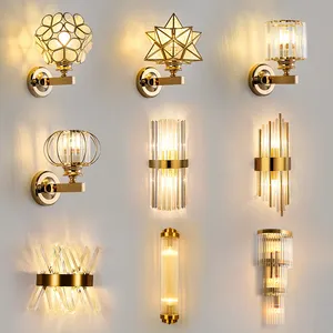 Modern Luxury Indoor Design Home Decor Led Crystal Wall Lamp Sala Corredor Quarto Bedside Wall Light
