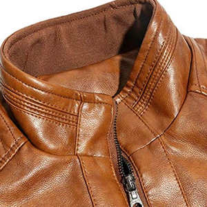 Veste d'hiver pour homme en cuir véritable et toile respirante, col en V, sur mesure, réversible, coupe-vent, OEM - Product Image 6