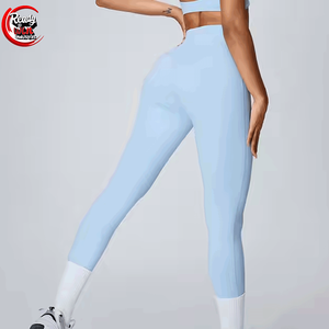 เลกกิ้งออกกำลังกายผ้าซาตินสำหรับผู้หญิงเลกกิ้งออกกำลังกายทรงสลิมฟิตพร้อมโลโก้ตามสั่ง - Product Image 6