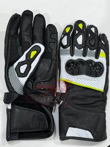 Guantes de carreras largos de dedo completo de cuero con protección de nudillos duros Guantes de equitación antideslizantes con diseño de Palma Guantes de absorción de impacto - Product Image 2