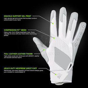 Gants de frappe de baseball pour entraînement, pour joueurs adultes, avec design léger, forte adhérence de la paume et mouvement flexible du poignet - Product Image 4