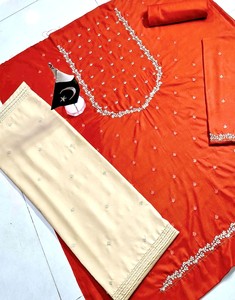 Trajes shalwar kameez de lino de diseñador para mujer, shalwar kameez elegante hecho a medida para material de lino para mujer con impresión OEM - Product Image 3