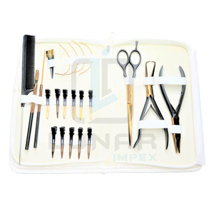 Extensions de cheveux humains russes en Silicone, Micro anneau, or Rose, Plasma avec pince de couleur noire mate, ensemble d'outils d'extension de cheveux - Product Image 1