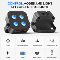 8 projecteurs PAR de scène sans fil 4x18W avec flight case, alimentés par batterie, LED RGBWA UV 6-en-1, rechargeables