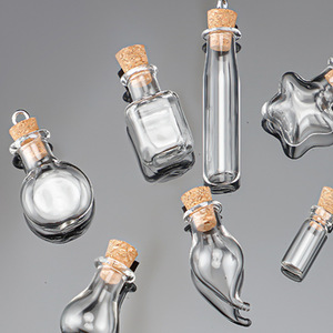 Botellas de Vidrio Pequeñas al por Mayor con Tapón de Corcho y Estrellas Doradas, Botellas de Deseos para Manualidades - Product Image 1