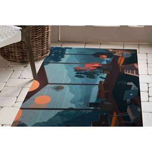 Alfombras de Estilo Lo-Fi para Habitaciones de Anime, Alfombra Estampada con Patrón Moderno, Alfombra de Terciopelo - Product Image 1