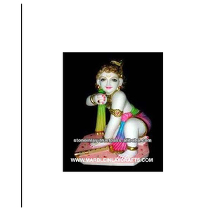 Statue de marbré Krishna, Statue de dieu en marbre - Product Image 1