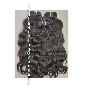 Paquetes de cabello indio de onda natural virgen sin procesar Cabello de templo sin procesar con tramas gruesas Brillo natural y calidad de larga duración - Product Image 2