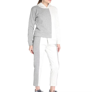 Conjunto Deportivo de Dos Piezas para Mujer, Transpirable, Personalizado, de Forro Polar, Manga Larga, Color Gris, Sudadera con Capucha y Pantalones Jogger, Superventas - Product Image 3