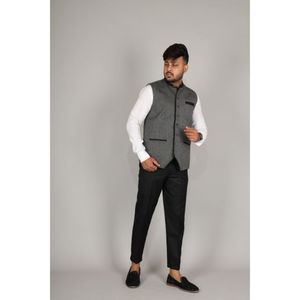 Veste en lin pur manteau de taille pour homme vestes de gilet en lin pur designer - Product Image 5