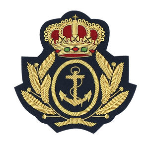 Parches de Tela Bordados a Mano con Hilo de Bullion, Hechos a Medida, con Cierre de Mariposa 3D de Color Sólido para Uniformes al por Mayor - Product Image 2