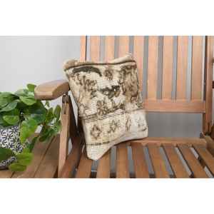 หมอนอิงผ้าวูลสีเบจ12X12นิ้วหมอนอิงปักลายดอกไม้วินเทจเป็นมิตรต่อสิ่งแวดล้อมดีไซน์แบบชนบท - Product Image 2