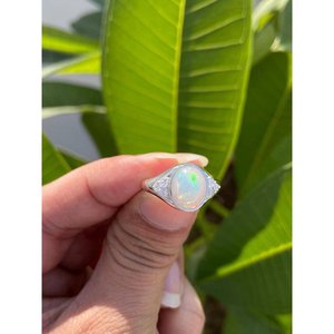 Anillo de Ópalo Natural, Plata de Ley 925, Anillo de Piedras Preciosas Hecho a Mano, Proveedor de Joyería al por Mayor - Product Image 3