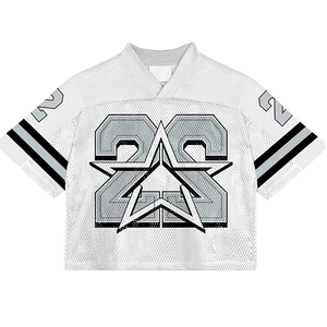 Camiseta Deportiva Personalizada de Fútbol Americano, 100% Poliéster, Transpirable, Antibacteriana, Cuello en V, Secado Rápido, Manga Corta, Sublimación - Product Image 4