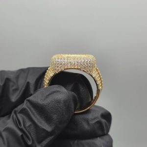 925 Sterling Silver Baguette <b>Ring</b> <b>Iced</b> Out Moissanite Diamond Luxury Statement <b>Ring</b> Jewelry For Men And Women Party Wear - Product Image 6