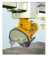 Scie à pont monobloc pour la découpe de pierre, machine à découper les dalles de granit et de marbre avec inclinaison de 0 à 45 degrés et chanfreinage automatique