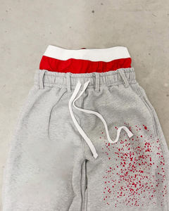 Fabricant de pantalons baggy, peinture personnalisée, effet délavé, pantalon de survêtement délavé à l'acide, pantalon baggy à double taille pour hommes - Product Image 3