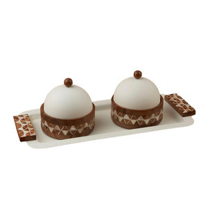 Bandeja y cuenco de excelente calidad con trabajo de fregona y tapa elegante para servir utensilios de cocina regalo de boda precio barato al por mayor - Product Image 3