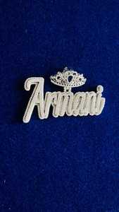 Pendentif breloque personnalisé en argent sterling 925 avec lettre et couronne, serti de moissanite et de diamants, haute brillance, pour homme et femme - Product Image 2