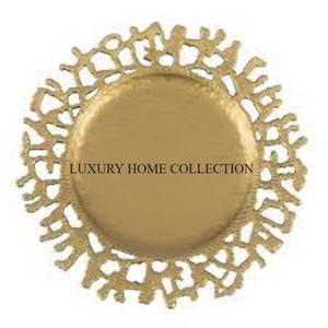 Admirable conception forme carrée métallique brillant poli décoration de Table maison vaisselle nourriture chargeur assiette prix abordable - Product Image 2