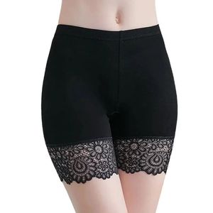 Shorts de sécurité en modal taille haute pour femmes, respirants, en dentelle, extensibles, culottes légères, prévention des fuites - Product Image 2