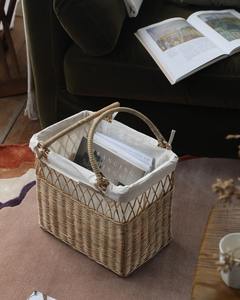 Panier de rangement vintage en rotin avec poignée, panier en osier fait à la main pour l'organisation de la maison, fournisseur en gros au Vietnam - Product Image 6