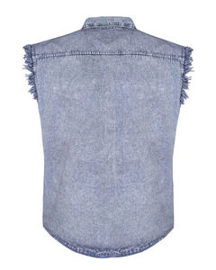 Chaleco Corto sin Mangas para Hombre, Camisa Resistente, Estilo Vintage, Ropa de Club, Moda Urbana, Estilo Denim, Motociclista, Rock, Informal, Transpirable para Verano - Product Image 3