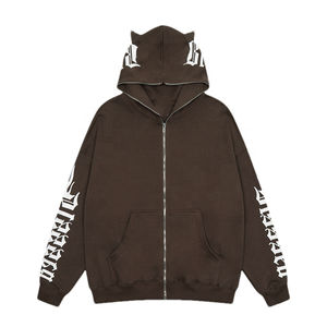 OEM Full Face Zip Hoodie for Custom Puff Printing 100% algodón otoño al por mayor bajo mínimo de gran tamaño 3D Logo - Product Image 1