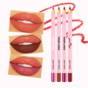 Logo personnalisé en bois décoller <span class=keywords><strong>meilleur</strong></span> rouge à <span class=keywords><strong>lèvres</strong></span> violet imperméable velours mat <span class=keywords><strong>crayon</strong></span> à <span class=keywords><strong>lèvres</strong></span> stylo maquillage en gros - Product Image 1