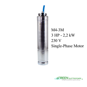 Moteur submersible électrique de production italienne M4-3M, pompe à eau submersible pour puits profond, forage de 4 pouces, rempli d'huile - Product Image 1