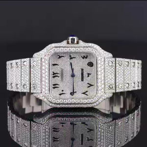 Reloj Moissanite de estilo árabe automático de acero inoxidable de lujo Iced Out Sport Fashion con movimiento de cuarzo Diseño de busto - Product Image 4