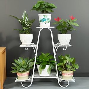 Multi <b>Tier</b> Iron Metal Modern <b>Plant</b> <b>Stand</b> for Balcony Floor Outdoor Indoor Holder Home - Product Image 2