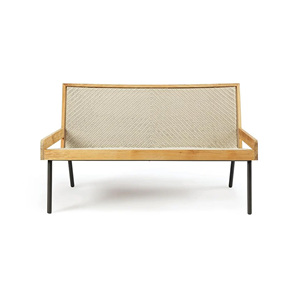 Nuevo Diseño de Muebles de Jardín de Lujo Modernos de Madera para Patio, Sofá Relajante Tejido con Cuerda, Muebles de Teca Laterales - Hilaire - Product Image 5