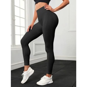 Leggings de fitness sans couture pour femmes Leggings minces en tricot taille haute élastique hanche mode Gym Yoga collants - Product Image 5