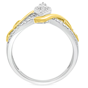 <b>Vintage</b> Classic Engagement <b>Ring</b> in 18K Yellow <b>Gold</b> and White <b>Gold</b> with Lab Grown Diamond Vvs Clarity and Def Color - Product Image 3