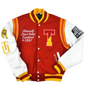 Tuskegee Varsity Jacket Tiger Mascot 1881 Emblem Winter School <b>Spirit</b> Outerwear Digital Printed College Apparel Unisex Bulk - Product Image 5