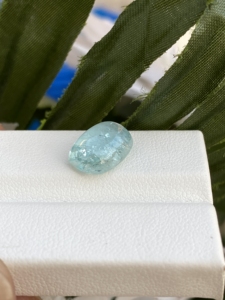 พลอยคาโบชองทรงเบาะพลอยสีฟ้าจากธรรมชาติมีความมันวาวแบบหลวมสำหรับทำเครื่องประดับ4.46กะรัต - Product Image 3