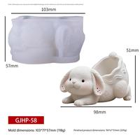 Dumo Lapin Bébé Bougie Plâtre Tasse Moule Silicone DIY Pot de Fleur Plâtre Tasse Stockage Moule Cadeau Maison Diffuseur de Parfum Outil