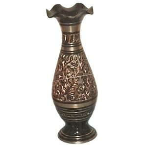 High Quality Brass Flower <b>Vase</b> With Beautiful <b>Engraving</b> Gold And Black Finished Table Decoration Flower <b>Vase</b> - Product Image 5