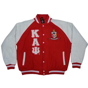 Veste Letterman pour homme Corps en laine cachemire rouge et manches en cuir véritable blanc Vêtements grecs Vêtements d'extérieur universitaire fraternité - Product Image 1