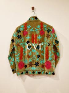 Chaqueta de Terciopelo Bordada a Mano con Cuello Mandarín, Manga Larga, Estampado Floral, Blusón de Otoño para Mujer - Product Image 4