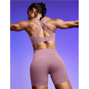 Soutien-gorge de sport tendance pour femme, maintien élevé, sans coutures, logo simple sur le devant, en Spandex/Nylon, fabriqué au Pakistan, nouveau design 2025 - Product Image 6