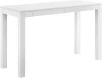 Bureau d'ordinateur Parsons à 2 tiroirs en bois pré-assemblé avec tiroirs inclus, blanc