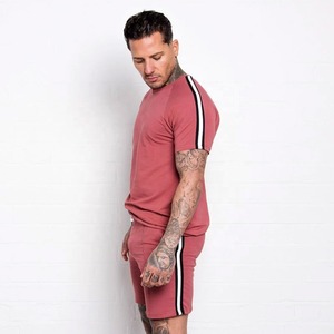 Ensembles de mode pour hommes, costume d'été, tenue de fitness, séchage rapide, respirant, grande taille, short à carreaux, survêtement à manches courtes, col rond - Product Image 3
