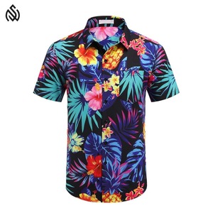 เสื้อชายหาดของผู้ชายเสื้อพิมพ์ลายเสื้อชายหาดลำลองกระดุมสั่งฤดูใบไม้ผลิฤดูร้อน - Product Image 2
