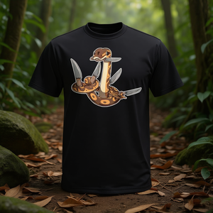 T-shirt pour enfants Ball Python Lover avec broderie de serpents et de couteaux, produit promotionnel pour les passionnés de serpents - Product Image 2